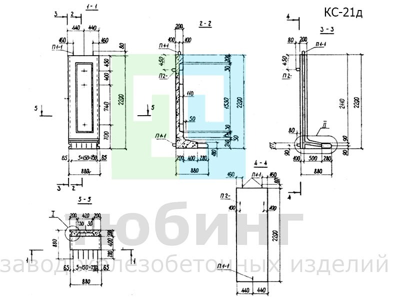 Коллекторный стеновой блок КС-21д по серии РК 1101-87