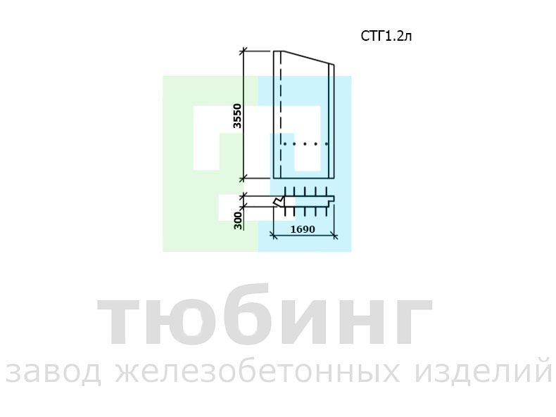 Стенка гасителя СТГ1.2л по шифру 2338 вып.1