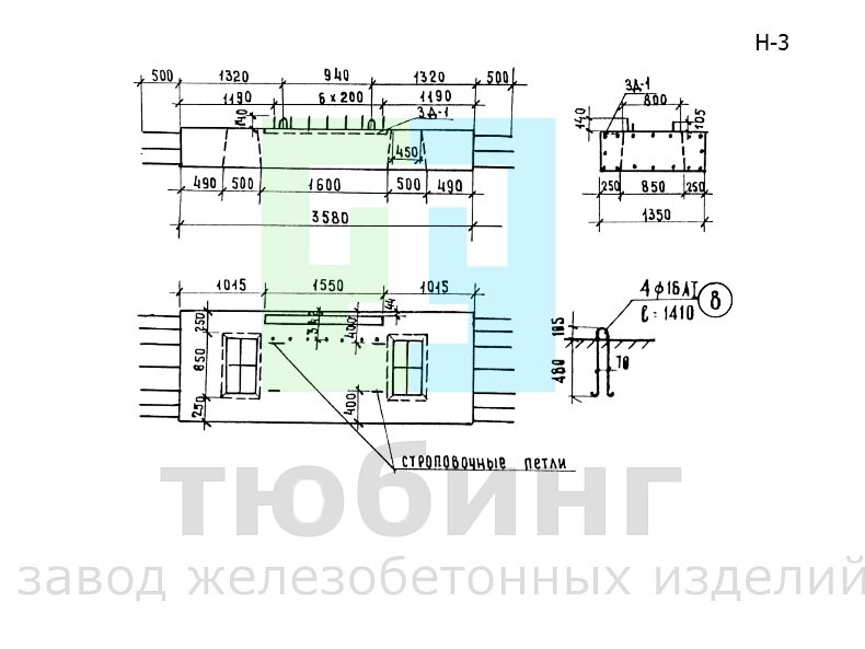Блок насадки Н-3 по серии 3.503-23, вып.6