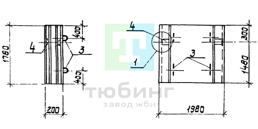 Панель перегородочная ПГ18-1ш по серии 3.902.1-12, вып.3