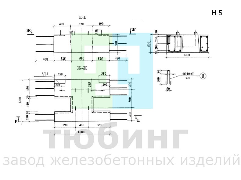 Блок насадки Н-5 по серии 3.503-23, вып.5