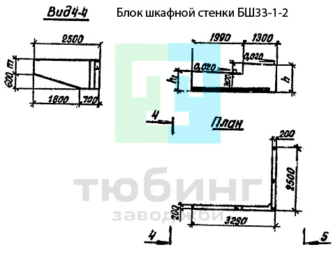 Блок шкафной стенки БШ33-1-2 по серии 3.503.1-79 вып.2