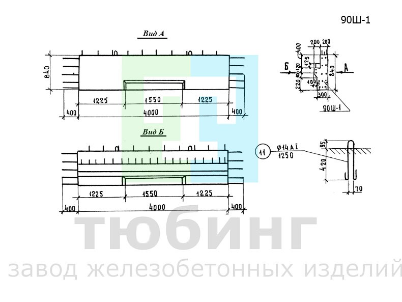 Блок шкафной стенки 90Ш-1 по серии 3.503-23, вып.6